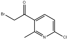 Ethanone, 2-bromo-1-(6-chloro-2-methyl-3-pyridinyl)- Structure