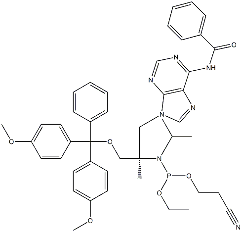 (R)-GNA-A(Bz) phosphoramidite 구조식 이미지