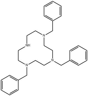 1,4,7,10-Tetraazacyclododecane, 1,4,7-tris(phenylmethyl)- 구조식 이미지