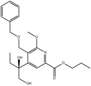 2-Pyridinecarboxylic acid, 4-[(1S)-1-hydroxy-1-(hydroxymethyl)propyl]-6-methoxy-5-[(phenylmethoxy)methyl]-, propyl ester Structure