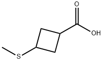 Cyclobutanecarboxylic acid, 3-(methylthio)- Structure