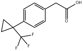 Benzeneacetic acid, 4-[1-(trifluoromethyl)cyclopropyl]- Structure