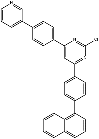 Pyrimidine, 2-chloro-4-[4-(1-naphthalenyl)phenyl]-6-[4-(3-pyridinyl)phenyl]- Structure