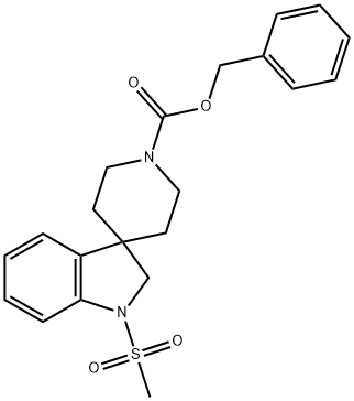 Spiro[3H-indole-3,4'-piperidine]-1'-carboxylic acid, 1,2-dihydro-1-(methylsulfonyl)-, phenylmethyl ester 구조식 이미지