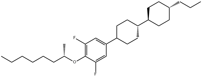 [4(S)-[trans(trans)]]-1,3-Difluoro-2-[(1-methylheptyl)oxy]-5-(4'-propyl[1,1'-bicyclohexyl]-4-yl)benzene Structure