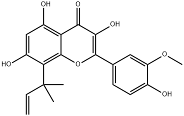 8-(1,1-Dimethyl-2-propenyl)
-3'-methoxykaempferol 구조식 이미지