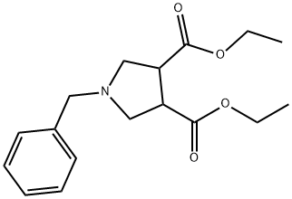 3,4-Pyrrolidinedicarboxylic acid, 1-(phenylmethyl)-, 3,4-diethyl ester Structure