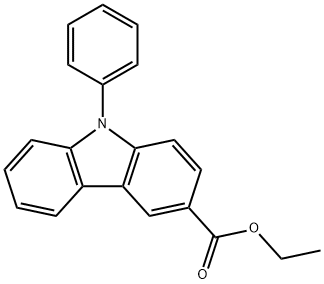 9H-Carbazole-3-carboxylic acid, 9-phenyl-, ethyl ester 구조식 이미지