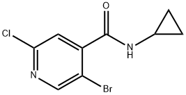 4-Pyridinecarboxamide, 5-bromo-2-chloro-N-cyclopropyl- Structure