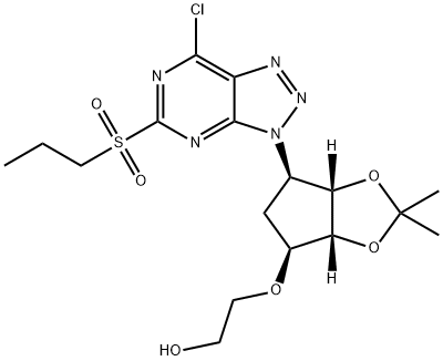 Ethanol, 2-[[(3aR,4S,6R,6aS)-6-[7-chloro-5-(propylsulfonyl)-3H-1,2,3-triazolo[4,5-d]pyrimidin-3-yl]tetrahydro-2,2-dimethyl-4H-cyclopenta-1,3-dioxol-4-yl]oxy]- Structure