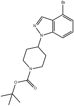 1-Piperidinecarboxylic acid, 4-(4-bromo-1H-indazol-1-yl)-, 1,1-dimethylethyl ester Structure