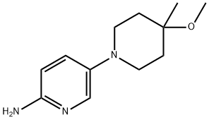 2-Pyridinamine, 5-(4-methoxy-4-methyl-1-piperidinyl)- Structure