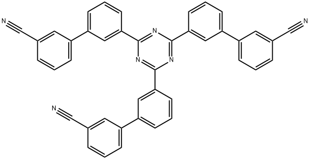 [1,1'-Biphenyl]-3-carbonitrile, 3',3''',3'''''-(1,3,5-triazine-2,4,6-triyl)tris- Structure