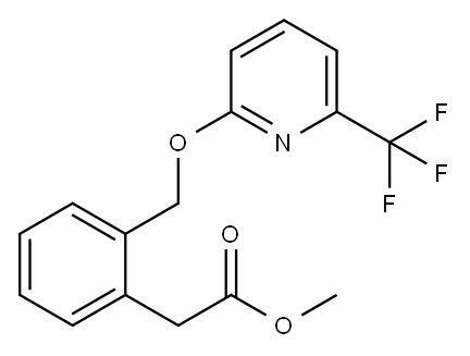 Benzeneacetic acid, 2-[[[6-(trifluoromethyl)-2-pyridinyl]oxy]methyl]-, methyl ester 구조식 이미지