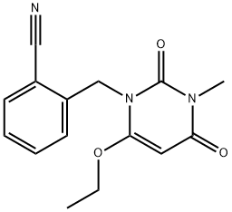 2-[(6-ethoxy-3,4-dihydro-3-methyl-2,4-dioxo-1(2H)-pyrimidinyl)methyl]-Benzonitrile 구조식 이미지