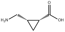 Cyclopropanecarboxylic acid, 2-(aminomethyl)-, (1R,2S)- Structure