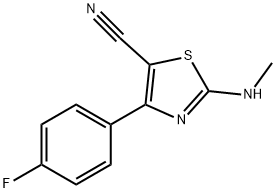 5-Thiazolecarbonitrile, 4-(4-fluorophenyl)-2-(methylamino)- 구조식 이미지