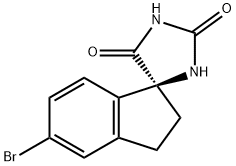 (S)-5'-Bromo-2',3'-dihydrospiro[imidazolidine-4,1'-indene]-2,5-dione Structure