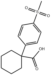 Cyclohexanecarboxylic acid, 1-[4-(methylsulfonyl)phenyl]- Structure