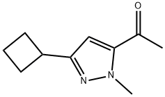 1-(3-cyclobutyl-1-methyl-1H-pyrazol-5-yl)ethan-1-one Structure