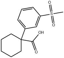 Cyclohexanecarboxylic acid, 1-[3-(methylsulfonyl)phenyl]- Structure