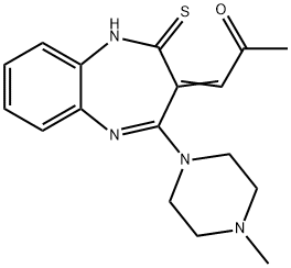 2-Propanone, 1-[4,5-dihydro-2-(4-methyl-1-piperazinyl)-4-thioxo-3H-1,5-benzodiazepin-3-ylidene]- 구조식 이미지