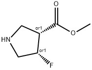 3-Pyrrolidinecarboxylic acid, 4-fluoro-, methyl ester, (3R,4S)-rel- Structure