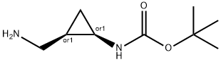 Carbamic acid, N-[(1R,2R)-2-(aminomethyl)cyclopropyl]-, 1,1-dimethylethyl ester, rel- Structure