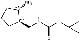 tert-butyl N-{[(1S,2R)-2-aminocyclopentyl]methyl}carbamate 구조식 이미지