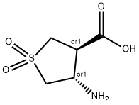 3-Thiophenecarboxylic acid, 4-aminotetrahydro-, 1,1-dioxide, (3R,4S)-rel- 구조식 이미지