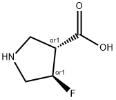 3-Pyrrolidinecarboxylic acid, 4-fluoro-, (3R,4R)-rel- Structure