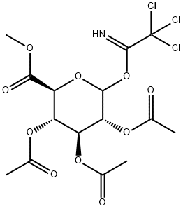 D-Glucopyranuronic acid, methyl ester, 2,3,4-triacetate 1-(2,2,2-trichloroethanimidate) 구조식 이미지