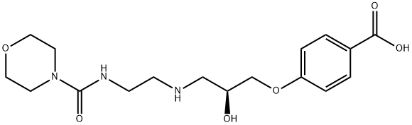 Benzoic acid, 4-[(2S)-2-hydroxy-3-[[2-[(4-morpholinylcarbonyl)amino]ethyl]amino]propoxy]- 구조식 이미지