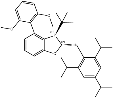 3-(tert-butyl)-4-(2,6-dimethoxyphenyl)-2-(2,4,6-triisopropylbenzyl)-2,3-dihydrobenzo[d][1,3]oxaphosphole Structure