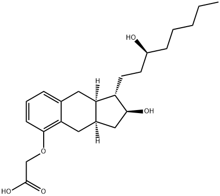 Acetic acid, 2-[[(1S,2S,3aR,9aR)-2,3,3a,4,9,9a-hexahydro-2-hydroxy-1-[(3S)-3-hydroxyoctyl]-1H-benz[f]inden-5-yl]oxy]- Structure