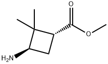 Cyclobutanecarboxylic acid, 3-amino-2,2-dimethyl-, methyl ester, (1R,3R)- Structure