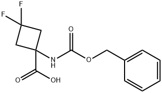 1-{[(benzyloxy)carbonyl]amino}-3,3-difluorocyclo butane-1-carboxylic acid Structure