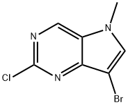 5H-Pyrrolo[3,2-d]pyrimidine, 7-bromo-2-chloro-5-methyl- Structure