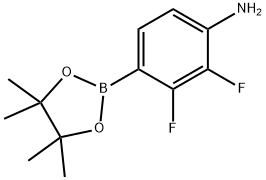 Benzenamine, 2,3-difluoro-4-(4,4,5,5-tetramethyl-1,3,2-dioxaborolan-2-yl)- Structure