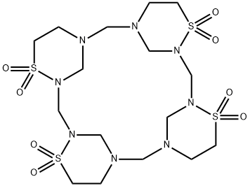 4,12,16,24-Tetrathia-1,3,7,9,13,15,19,21-octaazapentacyclo[19.3.1.13,7.19,13.115,19]octacosane, 4,4,12,12,16,16,24,24-octaoxide 구조식 이미지