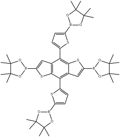 2,2'-(5,5'-(2,6-Bis(4,4,5,5-tetramethyl-1,3,2-dioxaborolan-2-yl)benzo[1,2-b:4,5-b']dithiophene-4,8-diyl)bis(thiophene-5,2-diyl))bis(4,4,5,5-tetramethyl-1,3,2-dioxaborolane) Structure