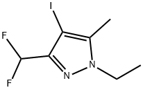 1H-Pyrazole, 3-(difluoromethyl)-1-ethyl-4-iodo-5-methyl- Structure