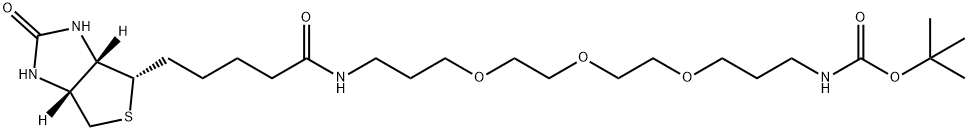 6,9,12-Trioxa-2,16-diazaheneicosanoic acid, 21-[(3aS,4S,6aR)-hexahydro-2-oxo-1H-thieno[3,4-d]imidazol-4-yl]-17-oxo-, 1,1-dimethylethyl ester Structure