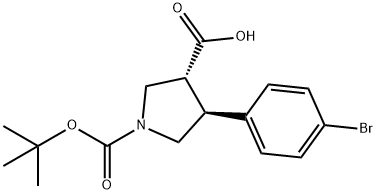 1,3-Pyrrolidinedicarboxylic acid, 4-(4-bromophenyl)-, 1-(1,1-dimethylethyl) ester Structure