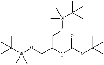 Carbamic acid, N-[2-[[(1,1-dimethylethyl)dimethylsilyl]oxy]-1-[[[(1,1-dimethylethyl)dimethylsilyl]oxy]methyl]ethyl]-, 1,1-dimethylethyl ester Structure