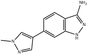 1H-Indazol-3-amine, 6-(1-methyl-1H-pyrazol-4-yl)- Structure