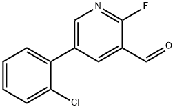 3-Pyridinecarboxaldehyde, 5-(2-chlorophenyl)-2-fluoro- Structure