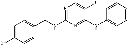 N2-(4-Bromobenzyl)-5-Fluoro-N4-Phenylpyrimidine-2,4-Diamine(WXC02286) Structure