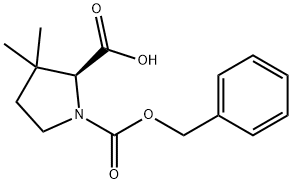 1,2-Pyrrolidinedicarboxylic acid, 3,3-dimethyl-, 1-(phenylmethyl) ester, (2S)- Structure