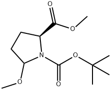 1,2-Pyrrolidinedicarboxylic acid, 5-methoxy-, 1-(1,1-dimethylethyl) 2-methyl ester, (2S)- 구조식 이미지